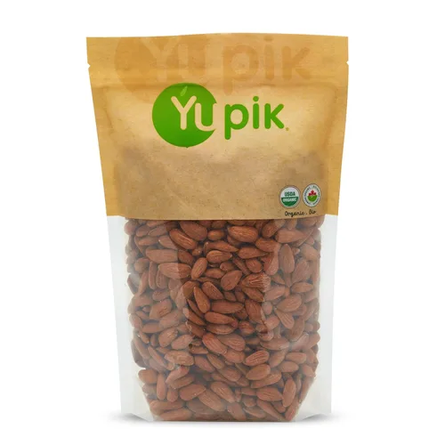 Yupik Almendras Europeas Crudas Orgánicas, 2.2 lb, Sin OGM, Veganas, Sin Gluten, Buena Fuente de Proteínas, Fibra, Hierro y Calcio, Bajas en