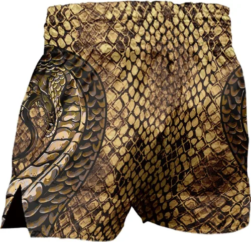 Miniatura 2 de Pantalones cortos de boxeo Muay Thai de piel de serpiente para hombre