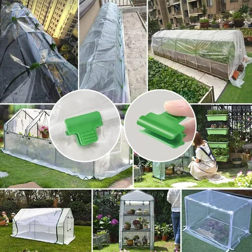 Miniatura 5 de 30 abrazaderas de invernadero para tubos de 0.709-0.827 in, aros de invernadero, marco de soporte de jardín, túnel de cultivo, estacas de jardín