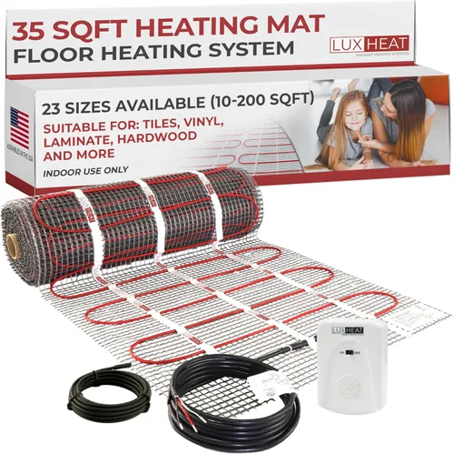 Miniatura 22 de LuxHeat Kit de alfombrilla de calefacción de suelo radiante de 10 pies cuadrados - Sistema de calefacción por suelo radiante de 120 V - Incluye