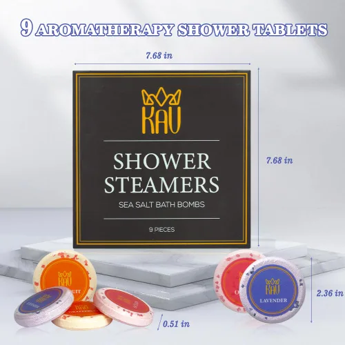 Miniatura 2 de KAV Vaporizadores de ducha de aromaterapia para mujeres y hombres – Juego de 9 bombas de ducha – Set de regalo de relleno de calcetines – Relajación