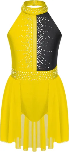 Miniatura 15 de CHICTRY Kids Girls Sparkly Rhinestone Ballet Gymnastics Leotards Modern Lyrical Dance Costume