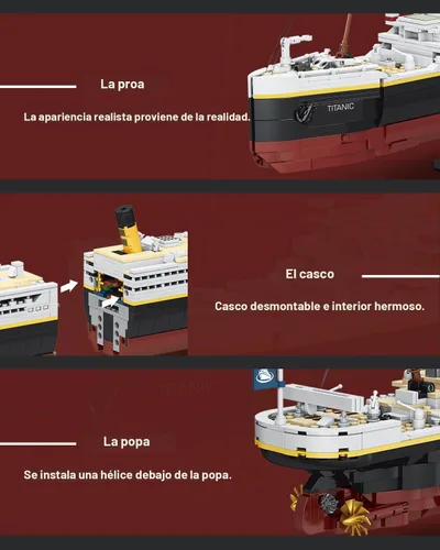 Miniatura 4 de dOvOb Titanic - Juego de bloques de construcción modelo 2022, ladrillos compatibles con las principales marcas