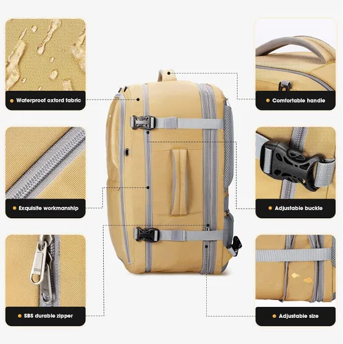 Miniatura 4 de Maelstrom Mochila de transporte de 40-50L, mochila de viaje grande para hombres y mujeres, mochila para laptop aprobada por la TSA de 17.3 pulgadas