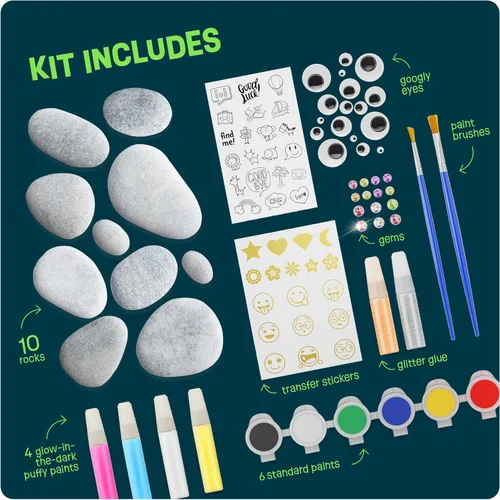 Miniatura 4 de Dan&Darci Kit de pintura de roca para niños, brilla en la oscuridad, regalos de Navidad, artes y manualidades para niños y niñas de 6 a 12 años