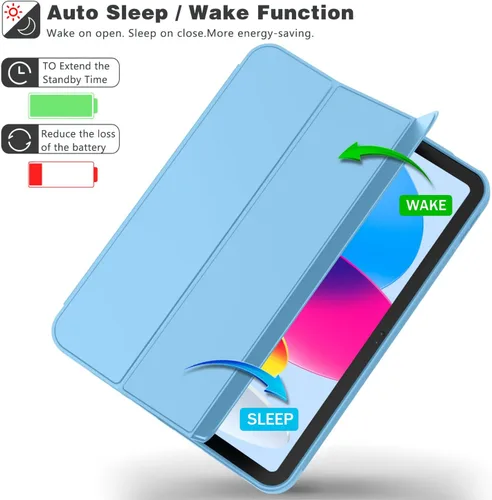Miniatura 3 de ToaPoia - Funda para iPad (A16) de 11 pulgadas 2025/iPad 10.ª generación de 10.9 pulgadas 2022, cubierta protectora delgada con soporte triple