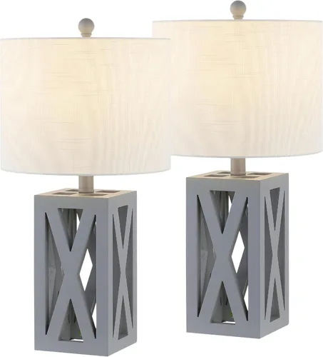 Miniatura 13 de JONATHAN Y JYL1062A Stewart 21.5" lámpara de mesa de madera LED industrial estilo francés campestre rústico para recámara, sala de estar, oficina