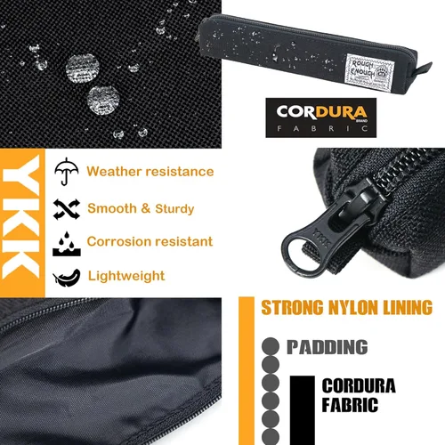 Miniatura 4 de Rough Enough - Estuche delgado pequeño para lápices, para niñas, niños, adultos, escuela, oficina, suministros de papelería con cordura negra