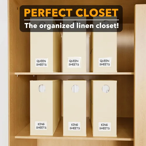 Miniatura 5 de SpaceAid Paquete de 6 Organizadores y Almacenamiento de Sábanas de Cama, Organizador de Sábanas Plegable con Ventana para Armario de Ropa Blanca