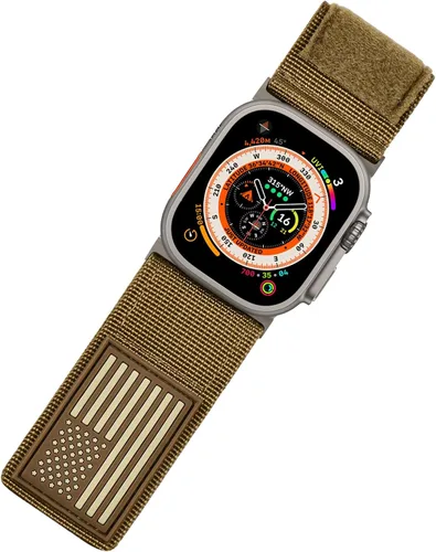 Miniatura 10 de Tefeca Serie Fortitude USA Band Ultra Ancho Compatible con Apple Watch Ultra 2/Ultra 49mm, Serie 10 46mm, Serie 9/8/7 45mm, SE2/SE/6/5/4 44mm