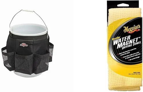 Miniatura 9 de Bucket Boss - Organizador para un cubo de 5 galones, con tela de secado rápido, bolsillos de malla exteriores para suministros de lavado de coche