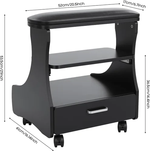 Miniatura 2 de Carrito de baño de pies de pedicura con ruedas, soporte de manicura, carrito portátil de esteticista para salón de belleza o spa de tecnología