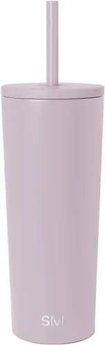 Simple Modern - Vaso aislado con tapa y pajita, botella de agua reutilizable de acero inoxidable, taza de café helado, taza de viaje, regalo para