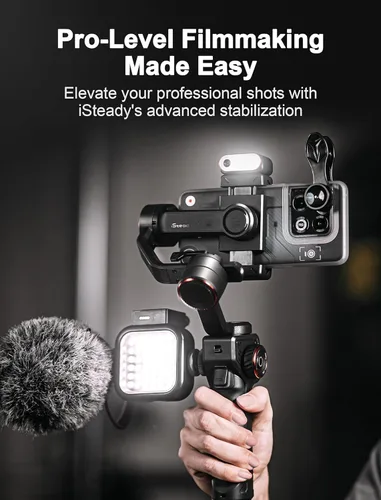 Miniatura 5 de Estabilizador de cardán iSteady M6 Kit Hohem para smartphone, cardán de teléfono de 3 ejes con seguimiento AI, luz de relleno magnética