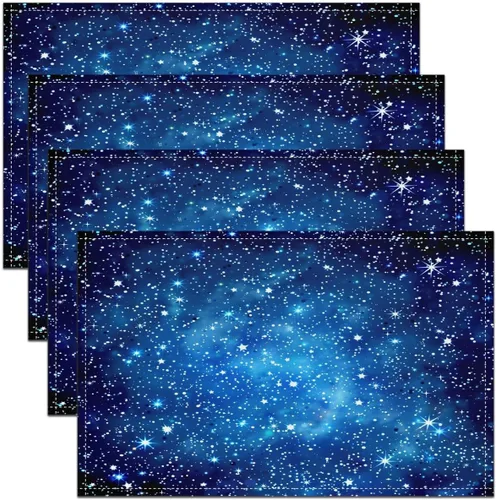 Manteles individuales de 18 x 12 pulgadas, manteles individuales de espacio exterior para mesa de comedor para espacio impreso en 3D, manteles