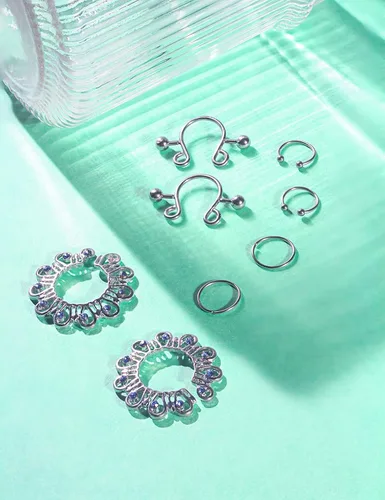 Miniatura 2 de Jenxnjsjo - Anillos falsos para pezones piercings de pezones falsos anillos de pezones falsos joyas de pezones piercings de pezones falsos sin