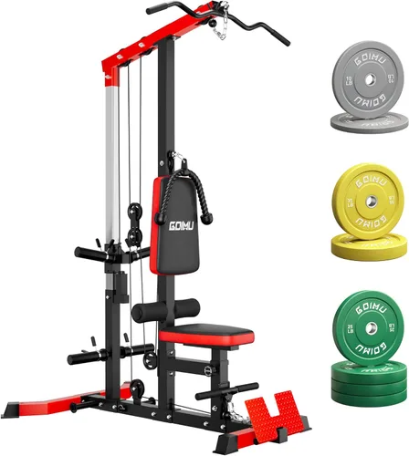 Miniatura 20 de LS01 Máquina de tracción LAT, máquina de cable para remo LAT con abdominales, torre LAT con accesorios de remo con cable, estaciones de polea 3 en 1