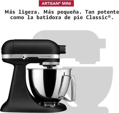 Miniatura 2 de KitchenAid Artisan Mini Batidora de Pie con Cabezal Inclinable de 3.5 Cuartos - KSM3316X - Negro Hierro Fundido Imperial Black