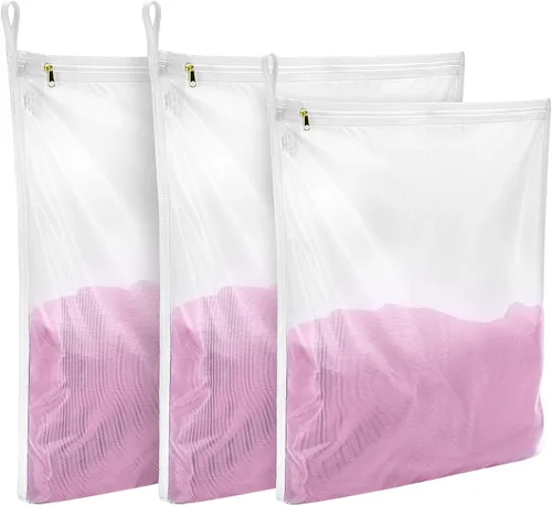 Gogooda - Bolsas de lavandería para prendas delicadas, bolsa de malla fina para lencería, ropa interior, sujetadores, seda, calcetines con asa de