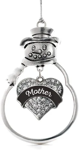Miniatura 145 de Inspired Silver - Big Sis - Adorno de Navidad plateado - Adorno de árbol de Navidad con dije de corazón con circonita cúbica - Decoración colgante