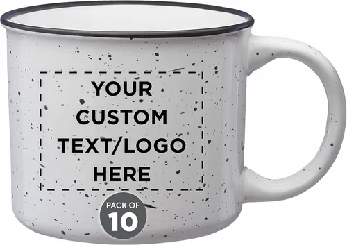 Miniatura 9 de DISCOUNT PROMOS Tazas de café personalizadas de cerámica para fogata, 13 onzas, juego de 10/50/100, paquete personalizado a granel, perfecto