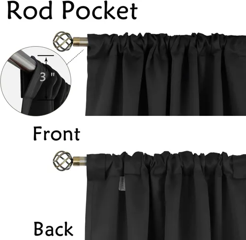 Miniatura 3 de BGment Cortinas de café de 24 pulgadas de largo para media ventana, 34 x 24 pulgadas, cortinas opacas cortas de privacidad, aislamiento térmico