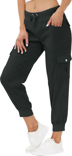 MoFiz Pantalones cargo para mujer, ligeros, con cintura elástica, pantalones deportivos para senderismo al aire libre, pantalones deportivos casuales