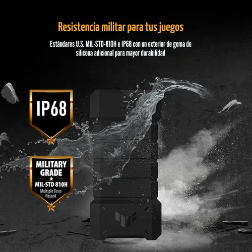 Miniatura 4 de ASUS TUF Gaming A2- Carcasa SSD portátil USB-C 3.2 Gen 2x2, Dual M.2 NVMe PCIe y SATA, resistencia a caídas MIL-STD-810H, resistencia al agua y al