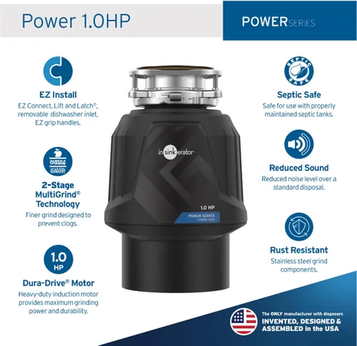 Miniatura 3 de InSinkErator Power 1HP y triturador de basura EZ Connect cable de alimentación de 3 pies para modelos de triturador de desperdicios de alimentación