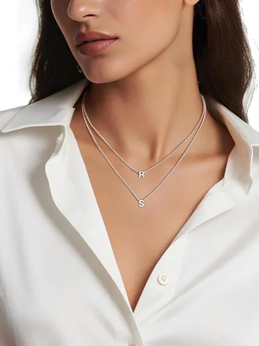 Miniatura 3 de ChicSilver - Collar de plata de ley 925 con inicial para mujeres y niñas, joyería de letras delicadas, para regalo personalizado (con caja de regalo)