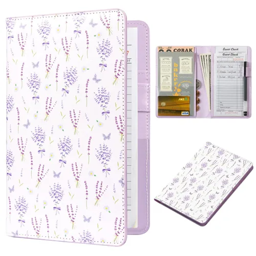 Miniatura 18 de CoBak - Libreta para meseros, organizador compacto con bolsillos transparentes y para dinero, portabolígrafo, se ajusta perfectamente al delantal