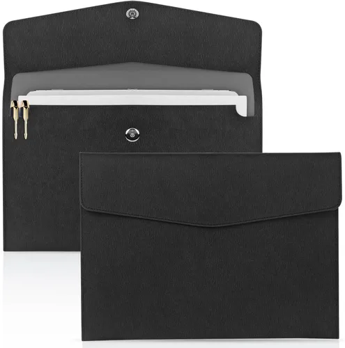 Miniatura 13 de Toplive Carpeta de Archivos para Documentos, Impermeable Delgada de Cuero PU A4 Carpeta Tipo Sobre Organizador de Archivos y Documentos Estuche