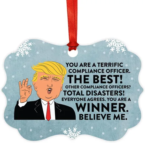 Miniatura 36 de Andaz Press Presidente Donald Trump Fancy Frame Recuerdo Adorno de Navidad Regalo de broma Ejecutivo de Cuenta, 1 paquete, Divertidas Ideas