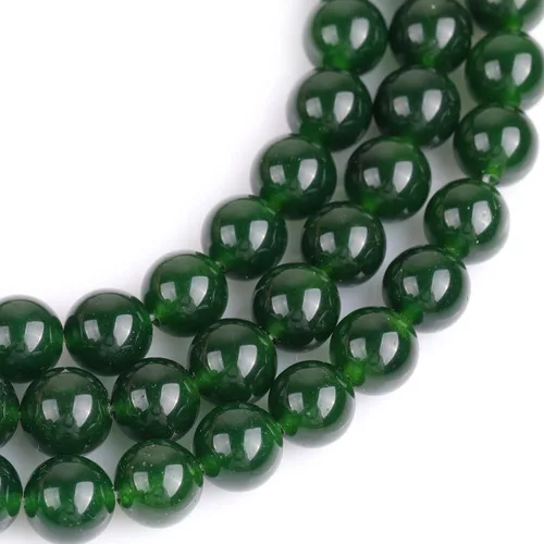 Miniatura 4 de JOE FOREMAN Cuentas redondas de piedra natural de jade de Taiwán verde de 0.394 in para hacer joyas, hebra de 15 pulgadas, piedras semipreciosas