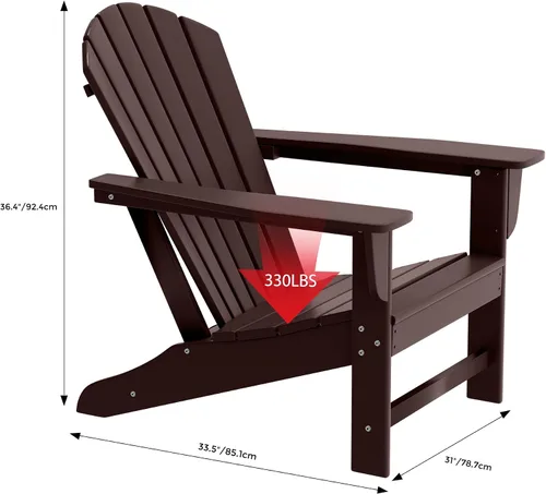 Miniatura 3 de Costaelm Sillas para hoguera, silla al aire libre HDPE silla Adirondack, moderna silla de porche de patio, porche delantero patio trasero, sillas