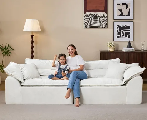 Miniatura 3 de Hobestluk Sofá modular de 104 pulgadas, sofá modular de 3 plazas, sofá sin hueso, sofá nube con cojín extraíble, sofás modulares seccionales
