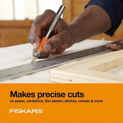 Miniatura 5 de Fiskars Cuchillo de manualidades con detalles, regalos geniales para hermano, incluido con cubierta protectora, 8 pulgadas, cuchillo Exacto