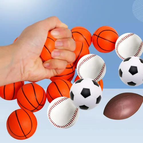 Miniatura 8 de 20 pelotas de espuma de 1.6 pulgadas para el estrés, pequeñas mini pelotas deportivas para apretar, regalos de fiesta de baloncesto para niños