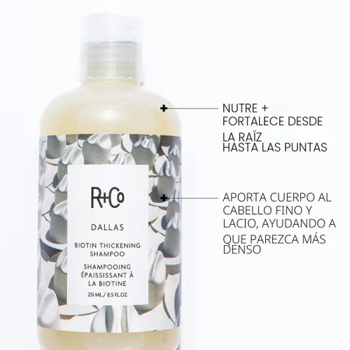 Miniatura 2 de R+Co Dallas Biotin Champú Espesante Espesa, Nutre + Fortalece Vegano + Libre de Crueldad