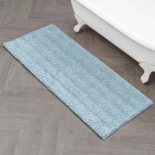 Miniatura 23 de Laura Ashley Tapete de baño de chenilla Astor 100% poliéster Decoración de baño premium Lavable a máquina Respaldo TPR Mide 17 x 24 Aqua