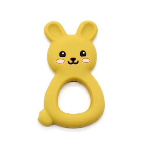 Miniatura 12 de Mordedor de conejo para bebé, juguete de silicona de grado alimenticio para bebés de 3 a 12 meses, juguete masticable de fácil agarre con orejas