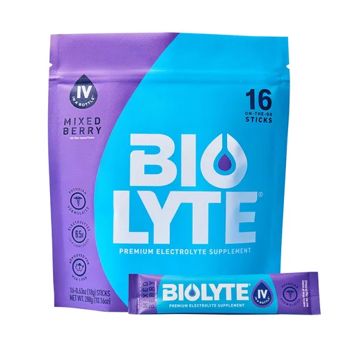 BIOLYTE Paquetes de polvo de electrolitos IV, mezcla de bebida líquida IV para agua, hidratación desarrollada por médicos, alivio de deshidratación