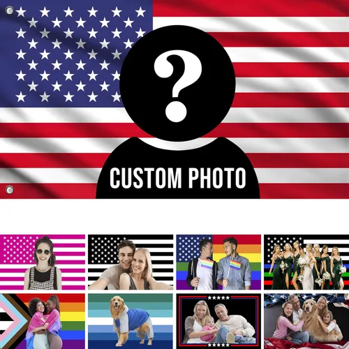 Miniatura 8 de Bandera personalizada de alta resistencia de 2 x 3 pies – Banderas personalizadas para exteriores – Diseña tu propio logotipo, imagen, foto y texto
