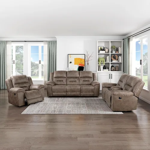 Miniatura 10 de Lexicon Juego de sala de estar reclinable, sofás reclinables manuales de pared, sofás para sala de estar, asientos de cine en casa, incluye sofá