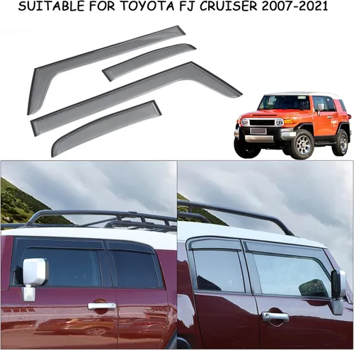 Miniatura 3 de Visera de protección contra la lluvia para ventana todoterreno, deflector, deflector, visera de puerta, ajuste para Toyot@ FJ Cruiser 2004-2021 SUV