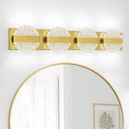 Miniatura 22 de Lámpara de tocador de baño moderna de cromo de 4 luces, elegantes accesorios de iluminación de baño de LED de cromo sobre espejo, accesorios