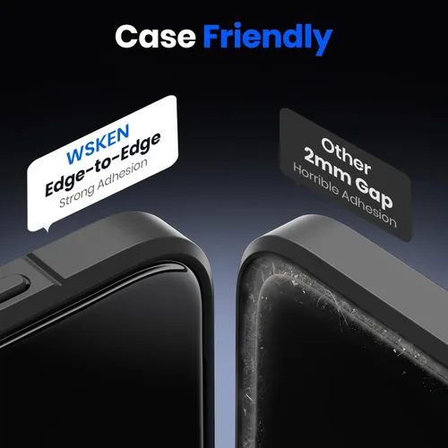 Miniatura 5 de WSKEN Protector de pantalla de privacidad para iPhone 17 Pro, vidrio templado de cobertura completa, pantalla privada antiespía de 24°, herramienta