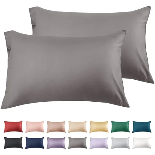 Miniatura 12 de Warmstar - Juego de 2 fundas de almohada de algodón tamaño estándar, 600 hilos, fundas de 20 x 26 pulgadas, algodón suave de fibra larga Placid Blue