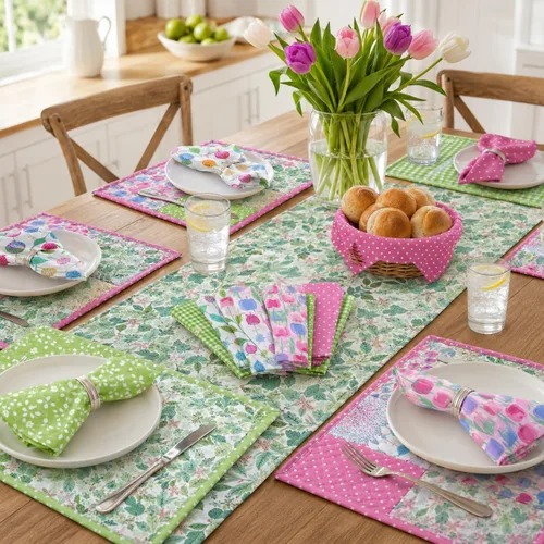 Miniatura 7 de DMFR - Cuadrados de tela floral de primavera de 10 x 10 pulgadas, 42 piezas de tela de pastel de 100% algodón para acolchar, cuadrados de edredón