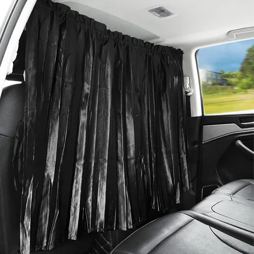 Miniatura 9 de ZATOOTO Cortinas para ventana de automóvil, 2 fundas de protección lateral de seda negra para la parte trasera, parasol magnético de privacidad que
